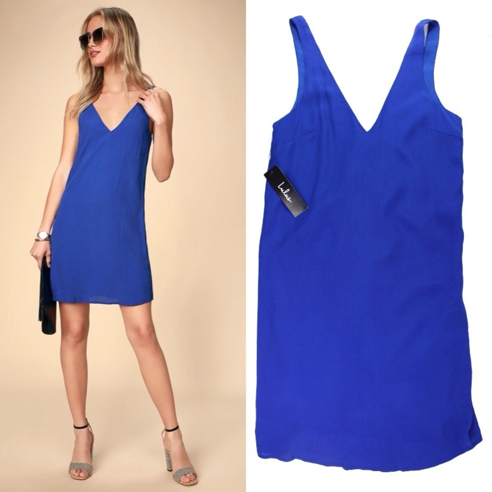 Lulus Height of Style Cobalt Blue Sheath Dress XS